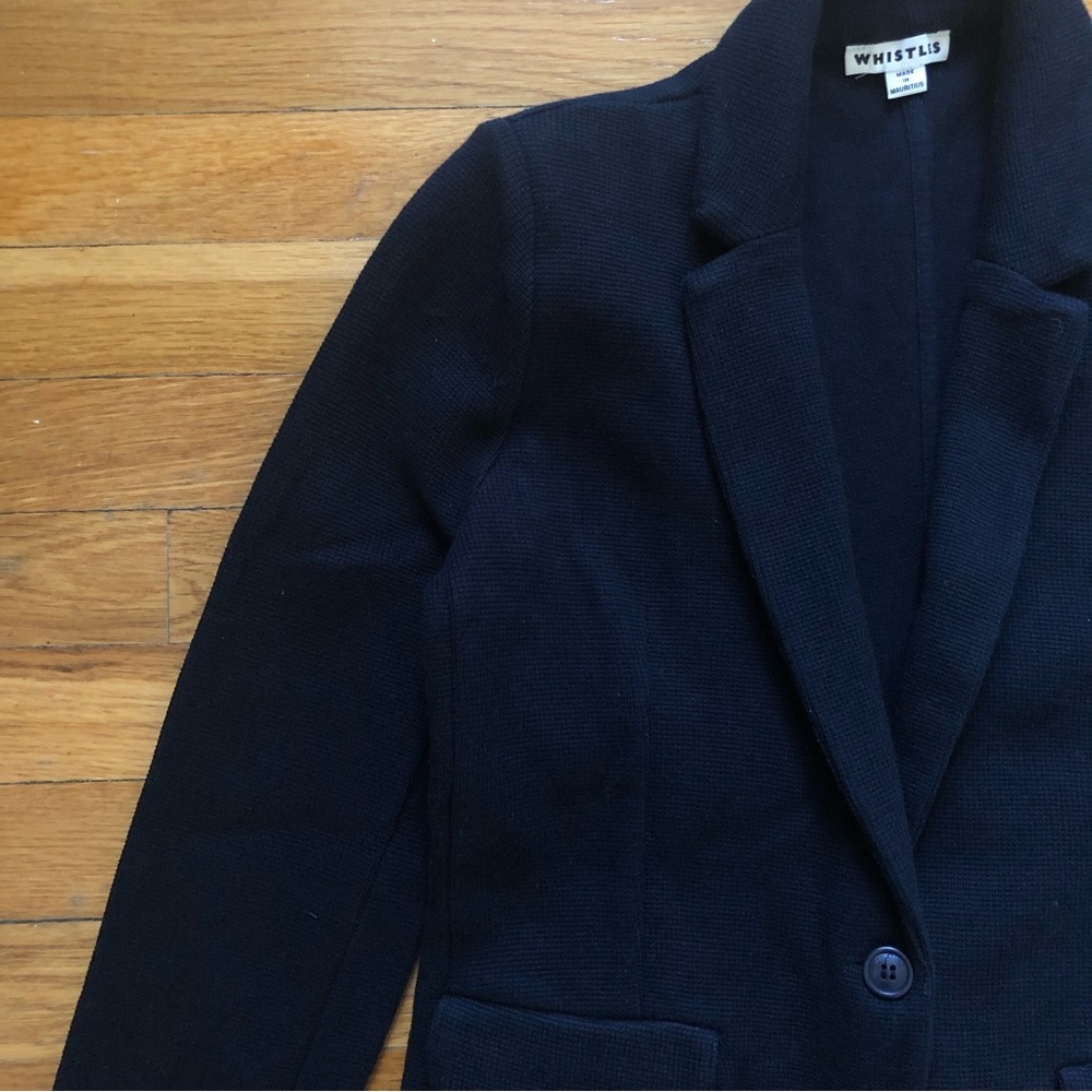 Navy Whistles sweater blazer sz 6 elevated workwear - Picture 8 of 16